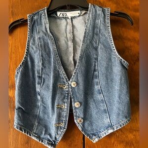 Zara Light Blue Denim Vest